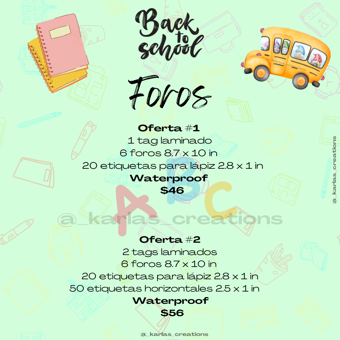 OFERTAS BACK TO SCHOOL