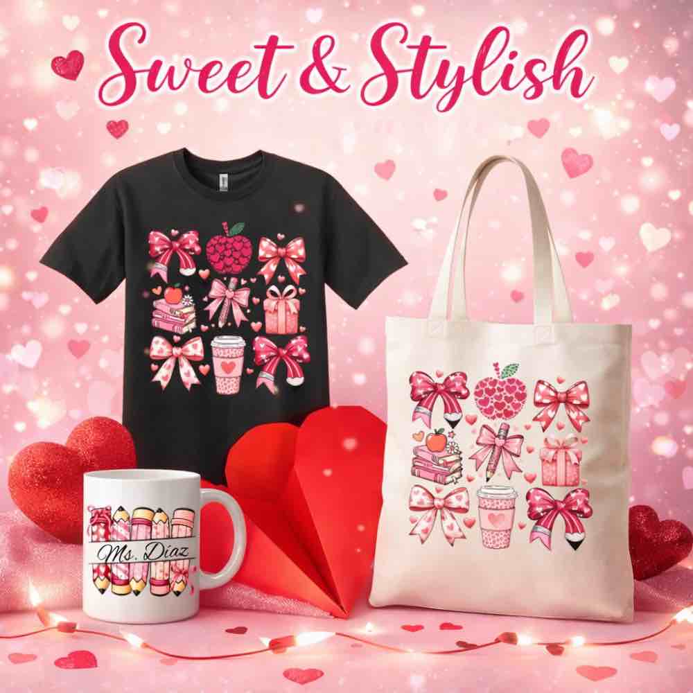 Valentine Gift Bundle – Camisa, Tote & Taza Personalizada