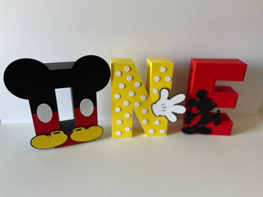 3D LETTERS ONE MICKEY MOUSE / LETRAS 3D UNO MICKEY MOUSE