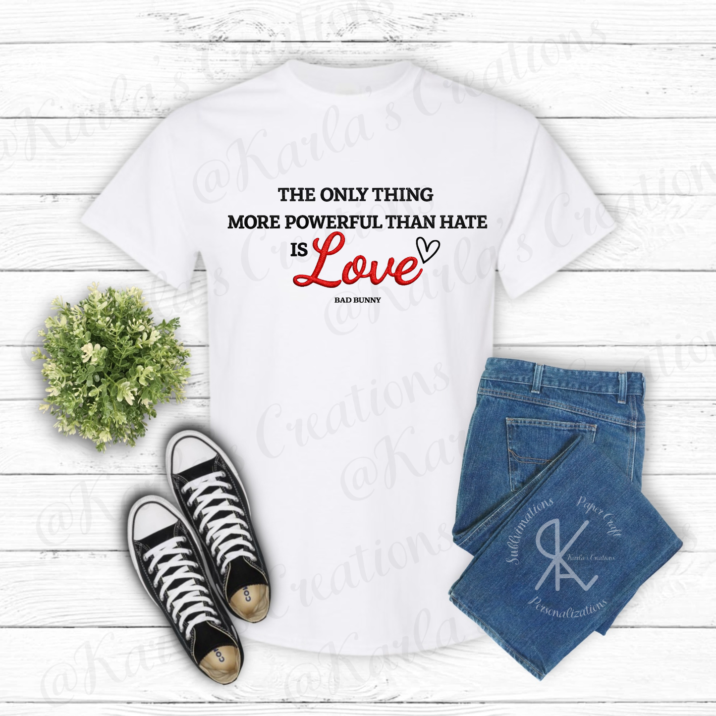 Camiseta “Love Is More Powerful Than Hate” | Love Tee Inspired