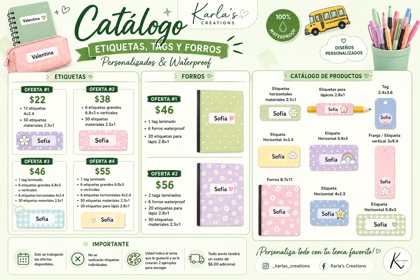 📚✨ Back to School Personalized Labels, Tags & Covers ✨📚