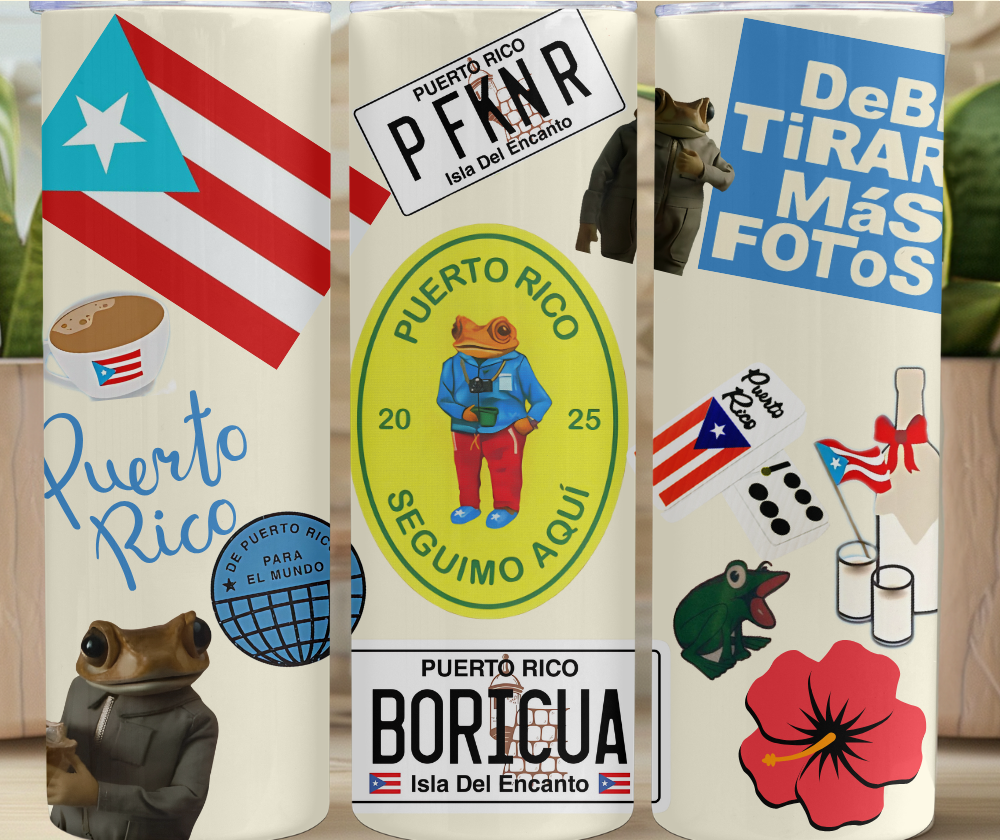 Puerto Rico TUMBLERS 20oz Boricua - Cafe - Agua - Mugs 20oz