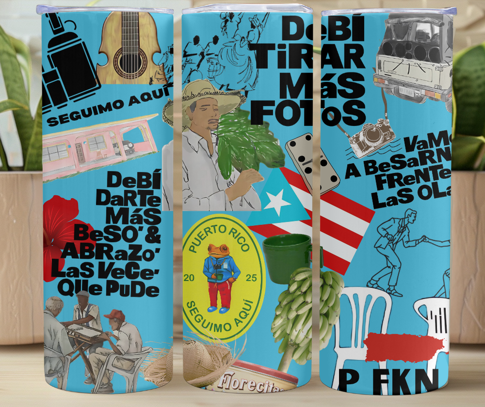 Puerto Rico TUMBLERS 20oz Boricua - Cafe - Agua - Mugs 20oz
