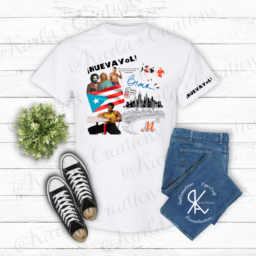 Camisa NuevaYol– Diseño Original Inspirado en los que se fueron | mets, tonita, tito, Bandera, Cultura Boricua el Bronx