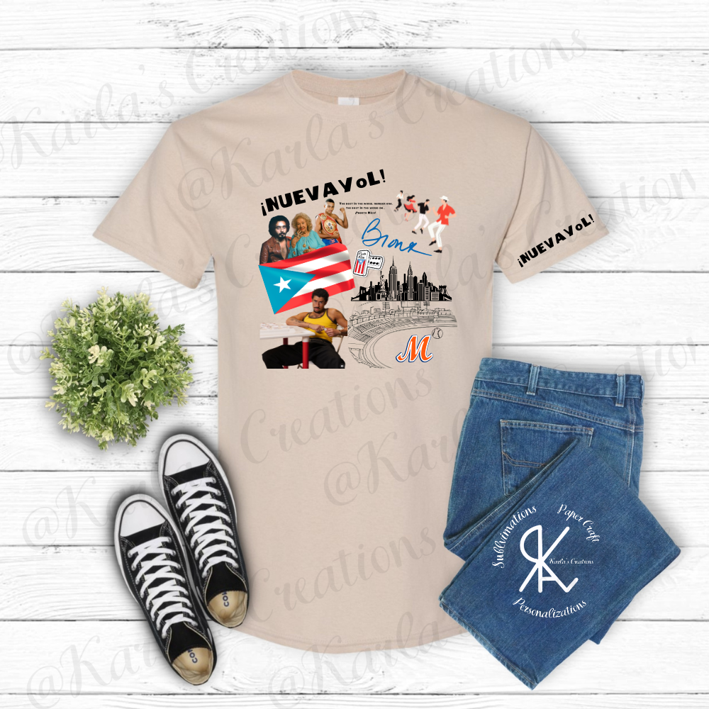 Camisa NuevaYol– Diseño Original Inspirado en los que se fueron | mets, tonita, tito, Bandera, Cultura Boricua el Bronx