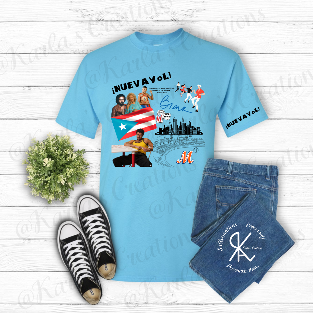 Camisa NuevaYol– Diseño Original Inspirado en los que se fueron | mets, tonita, tito, Bandera, Cultura Boricua el Bronx