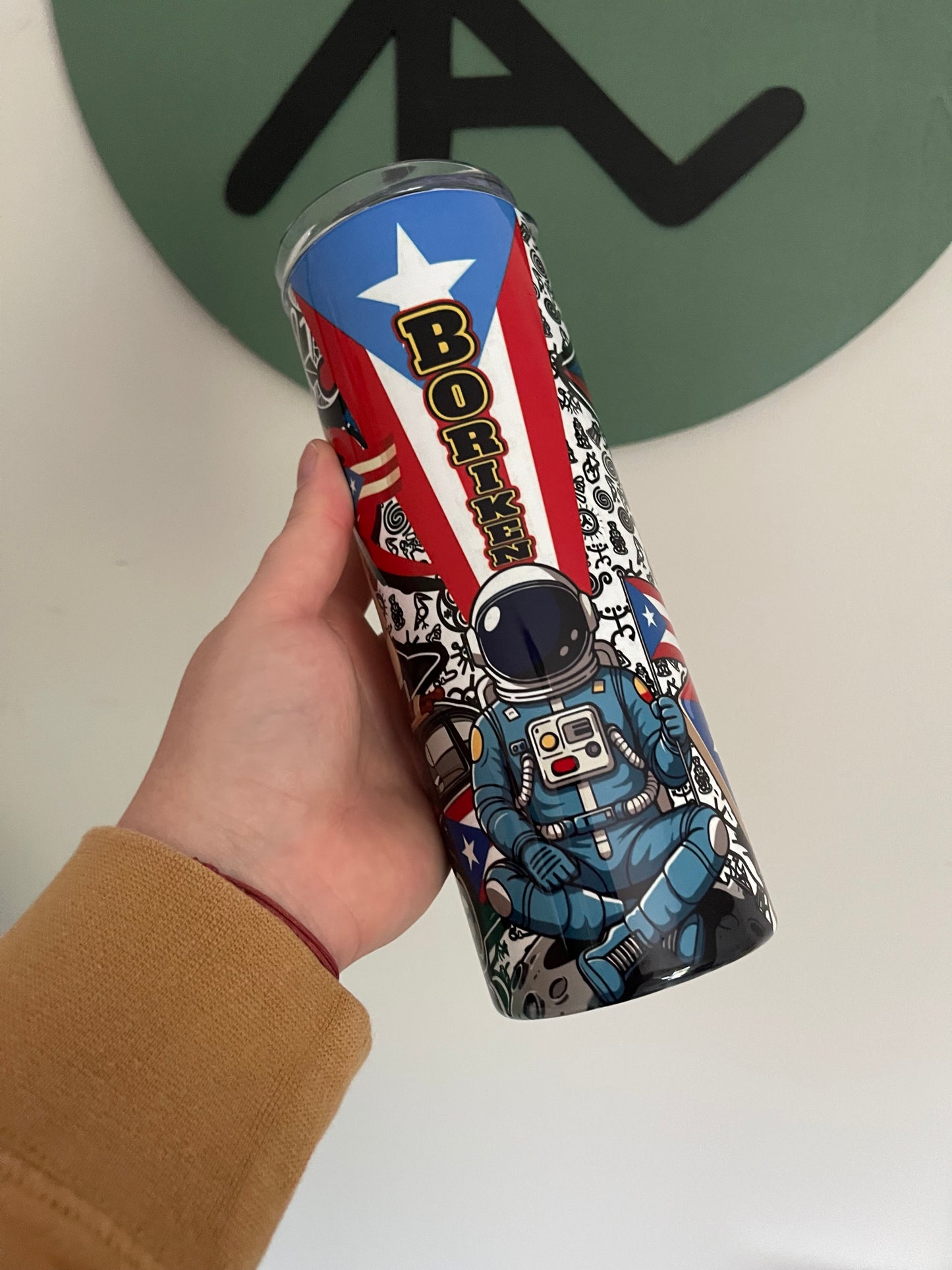 20oz Puerto Rico Inspired Personalized Tumbler | Custom Name Boricua Cup | Stainless Steel Skinny Tumbler Gift