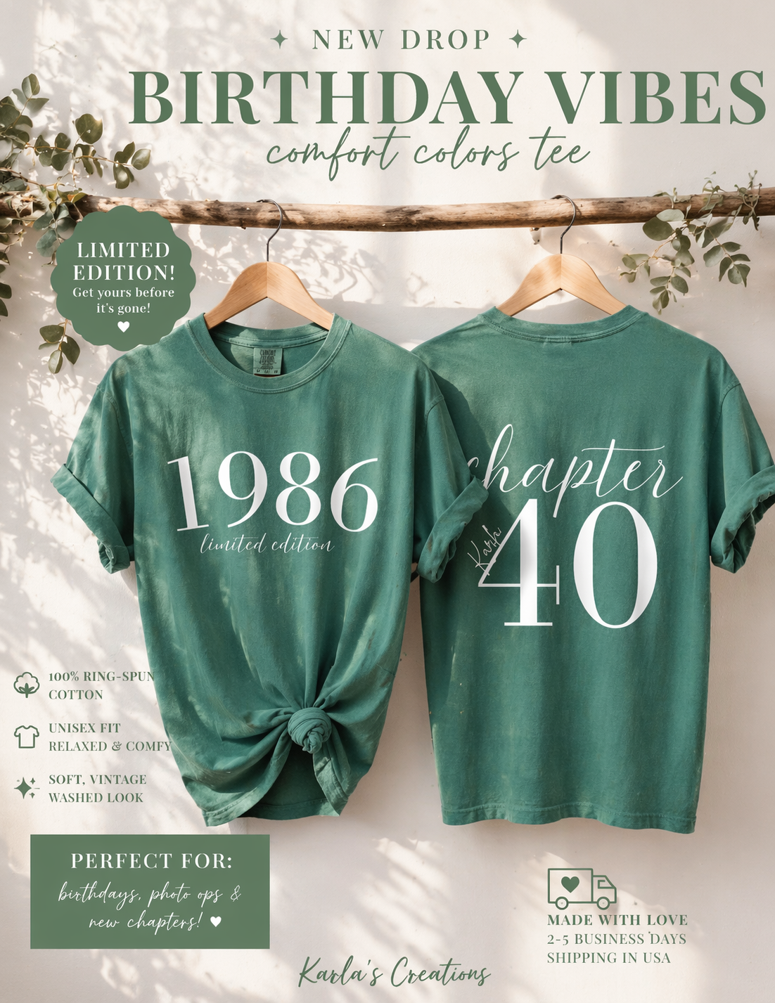1986 Limited Edition Tee – Chapter 40 Birthday Shirt | Comfort Colors Unisex