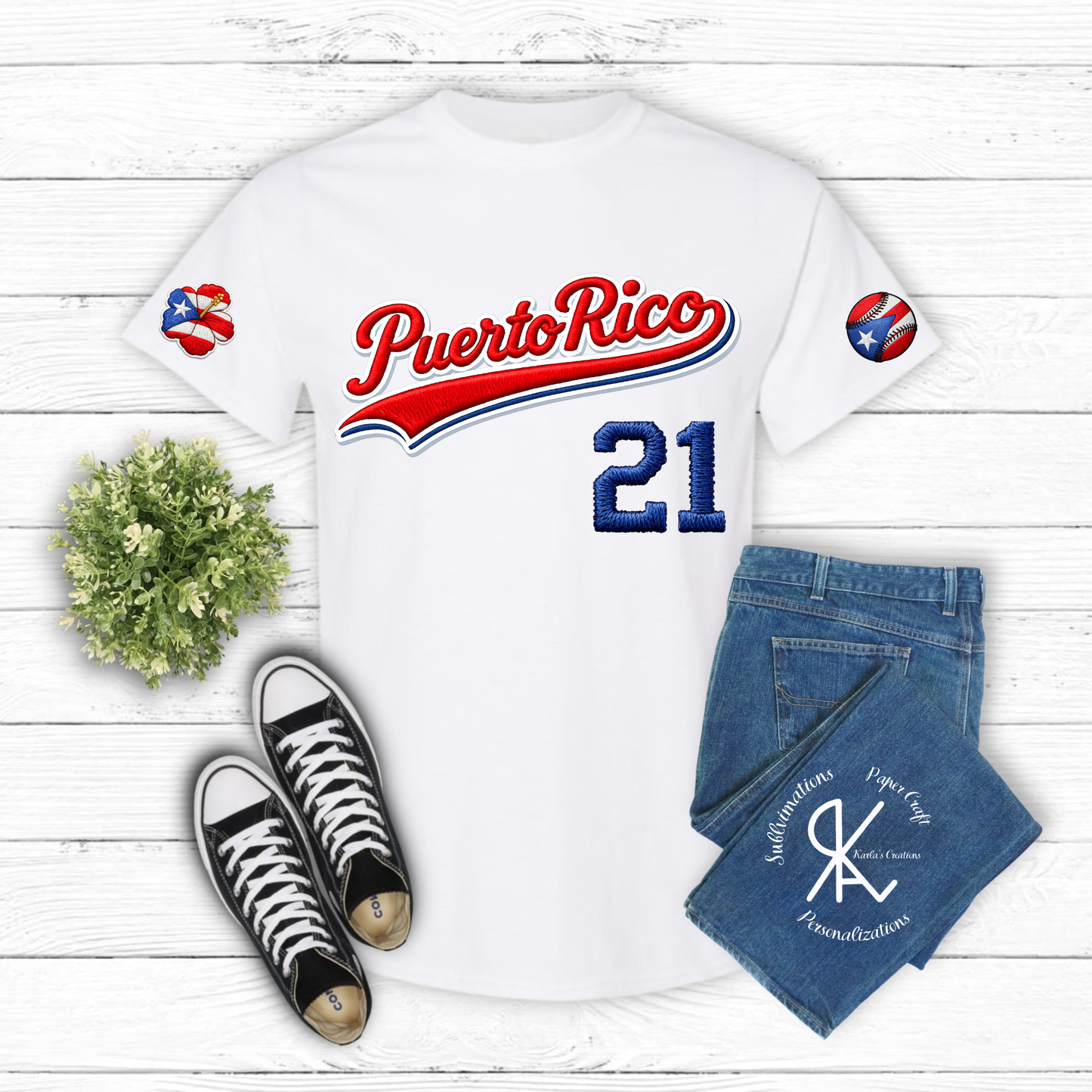 Puerto Rico 21 Baseball Shirt | Crop Top para Damas, T-Shirt Unisex o Jersey Unisex | Camisa Boricua Baseball Style