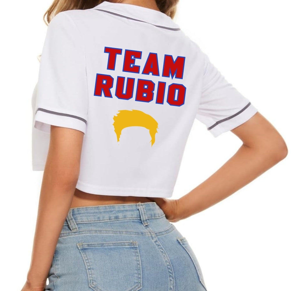 Puerto Rico Team Rubio Baseball Jersey Crop Top | Camisa Boricua Estilo Jersey | Puerto Rico Shirt | Girls Crop Top