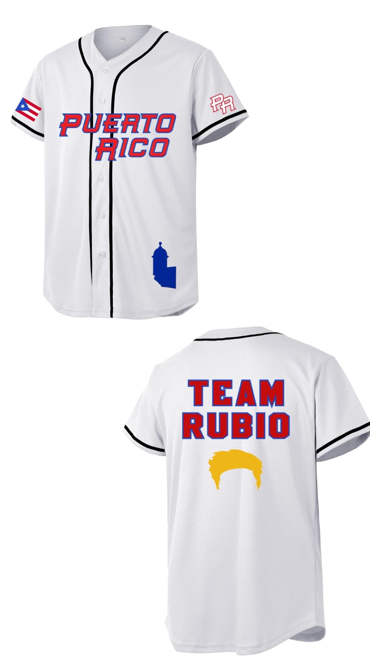 Puerto Rico Team Rubio Baseball Jersey | Camisa Boricua Estilo Jersey | Puerto Rico Shirt | Jersey |
