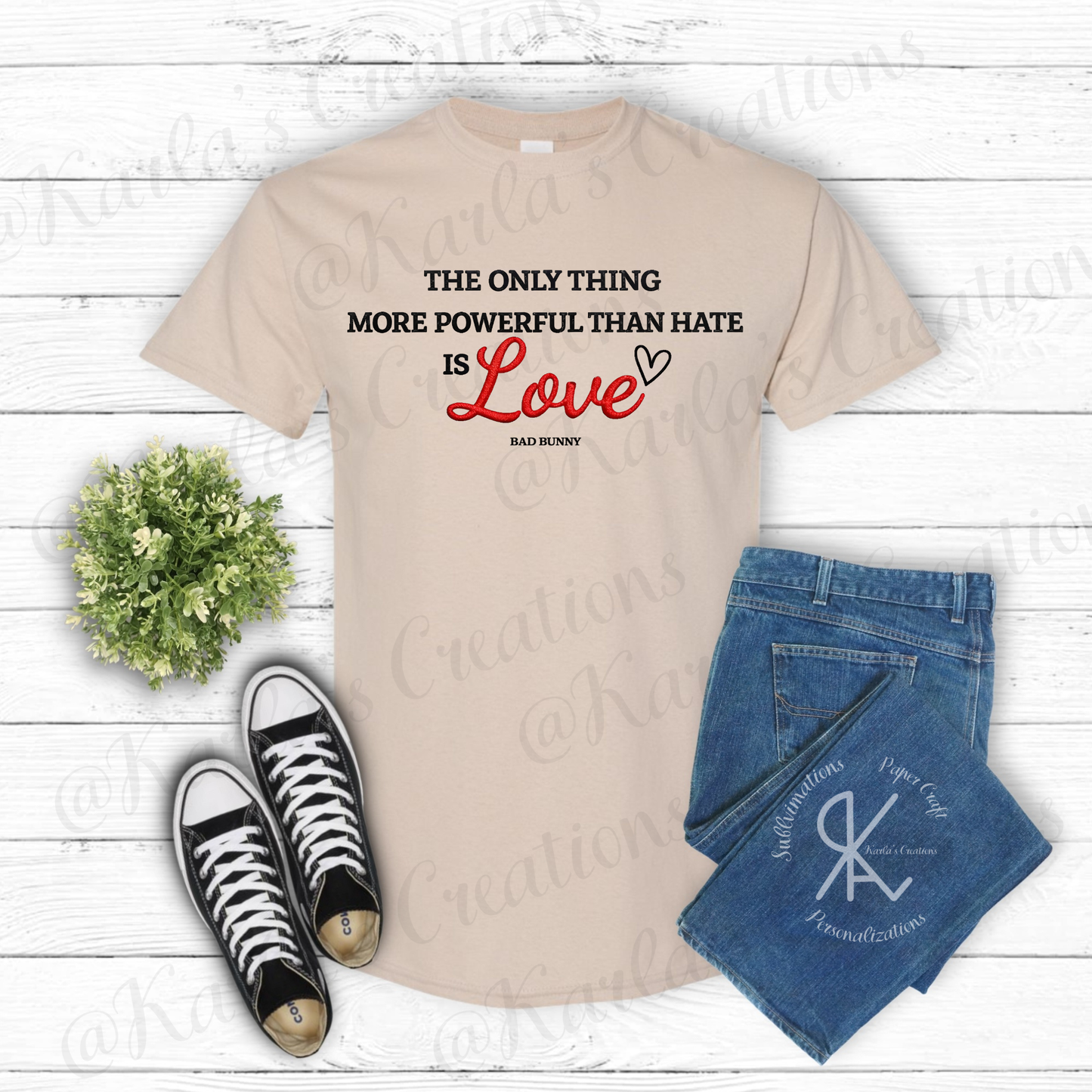 Camiseta “Love Is More Powerful Than Hate” | Love Tee Inspired